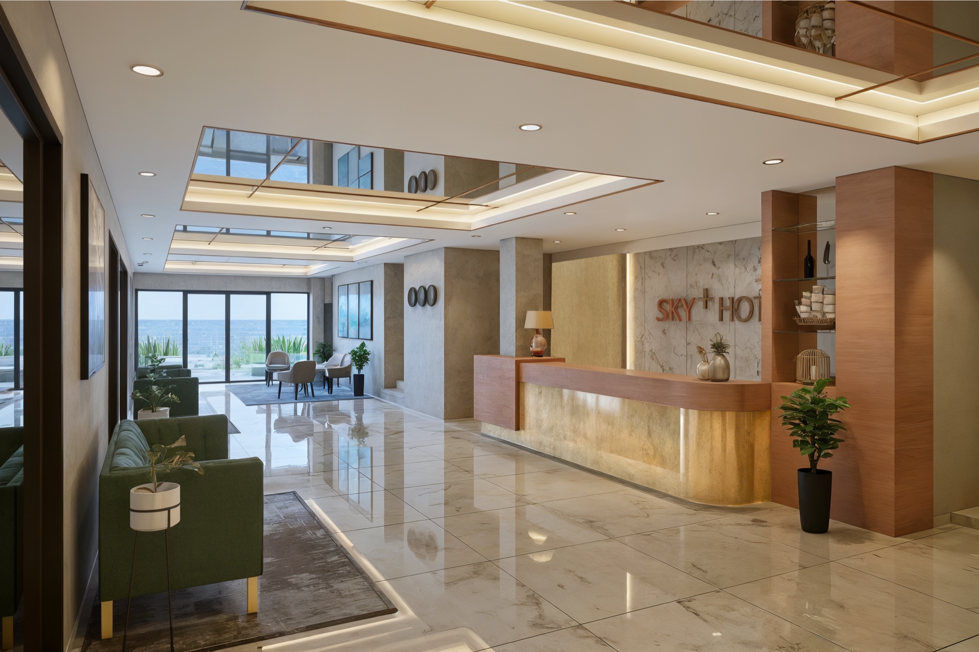 Sky Plus Hotel lobby